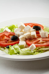 Feta cheese with tomatoes and olives