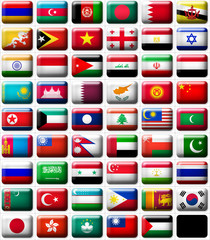 53 flags icons (buttons) of Asia 599x457 pixels