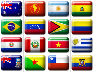 16 flags icons of Australia and South America 599x457 pixels