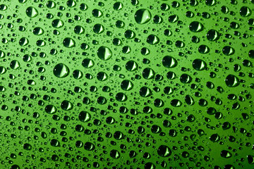 Water drops background, green
