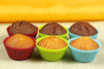 Cupcakes in colorful molds