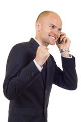 businessman discussing on a cell phone