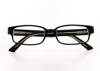 Black glasses isolated on white background