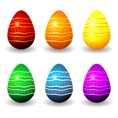Colorful Easter set isolated over white background