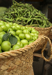 Green fruits in the Basket