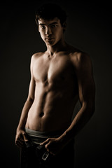 Fototapeta na wymiar portrait of a shirtless young man