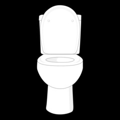 White toilet seat vector illustration