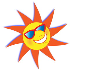 Summer Sun with sunglasses and smile