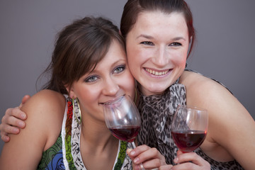 women with glasses sparkling wine
