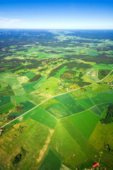 Aerial view of rural landscape