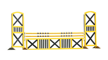 A Yellow and Black Horse Show Jumping Fence.