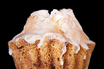 cupcake isolated on black background