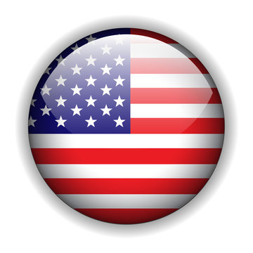 North American flag button, vector