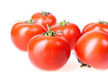 Tomatoes isolated on white background.