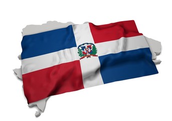 realistic ensign covering the shape of Dominican Republic