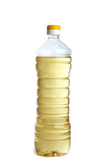 Bottle of vegetable oil isolated