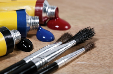Art still life on the wooden palette