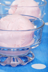 closeup strawberry ice cream