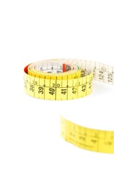 Measuring tape on white