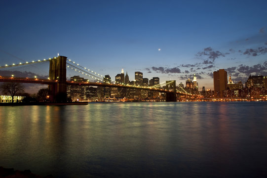 Brooklyn Bridge by twilight