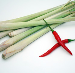 Zitronengras und chilies