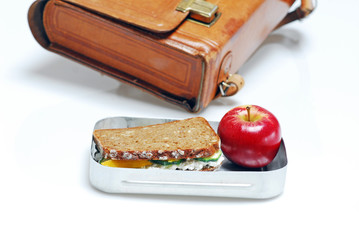 Pausenbrot und Schultasche