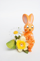 easter bunny with flowers