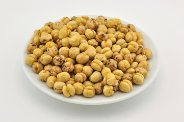 Cicer arietinum appetizer on white plate