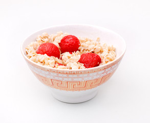 Porridge with strawberry