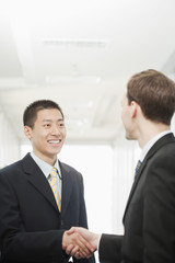 Handsome Young Businessmen Greeting