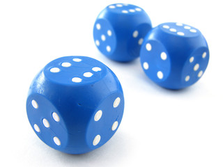 three blue dices