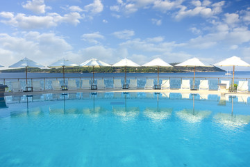 swimming pool in the recreation area of hotel
