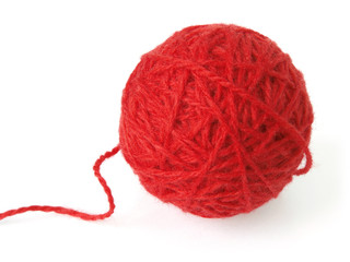 red wool skein