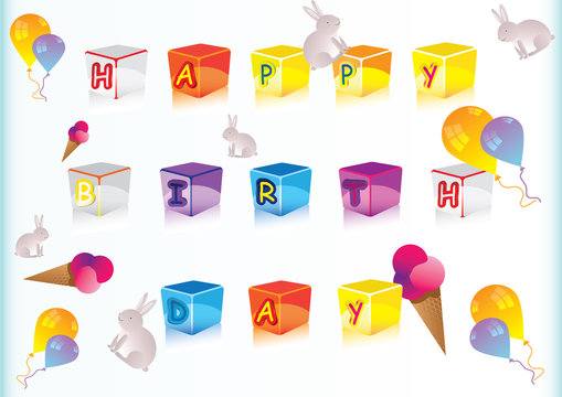 funny happy birthday cubes