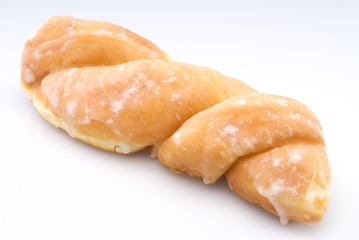 Twisted glazed donut isolated on white backgroun - 20398614
