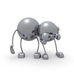 3d characters and a family