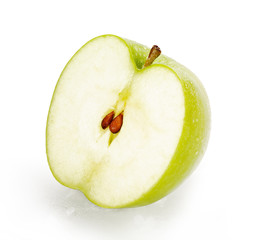 Green Apple Half isolated on white with clipping path - 20399201