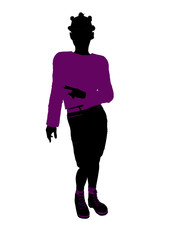 African American Teenager Illustration Silhouette