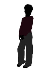 African American Male Teenager Illustration Silhouette