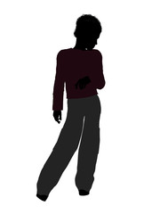African American Male Teenager Illustration Silhouette