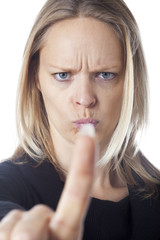 Fototapeta premium femme d'affaire contestation index négatif