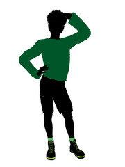 African American Male Teenager Illustration Silhouette
