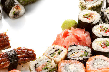Different types of sushi.