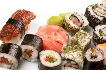 Different types of sushi.