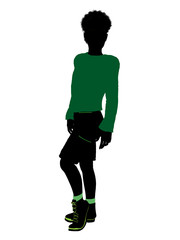 African American Male Teenager Illustration Silhouette