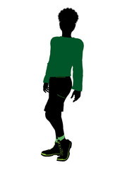 African American Male Teenager Illustration Silhouette