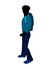 African American Teen Hiker Silhouette