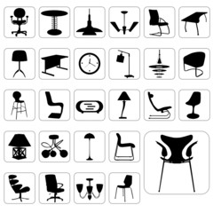 big set of modern furniture vector