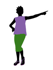 African American Teenager Illustration Silhouette