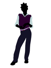 African American Teenager Illustration Silhouette